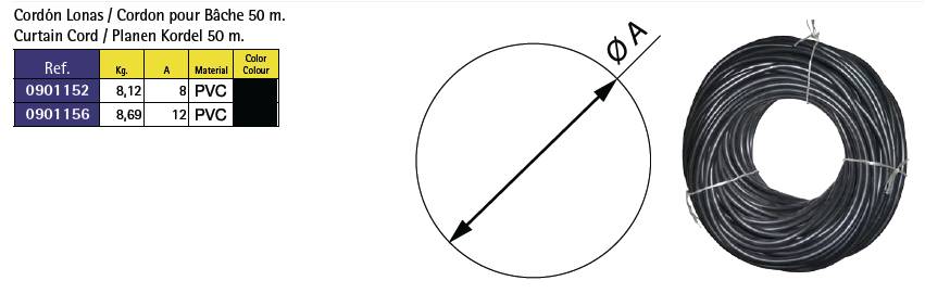 Корд тента D=10мм (бухта 50м)