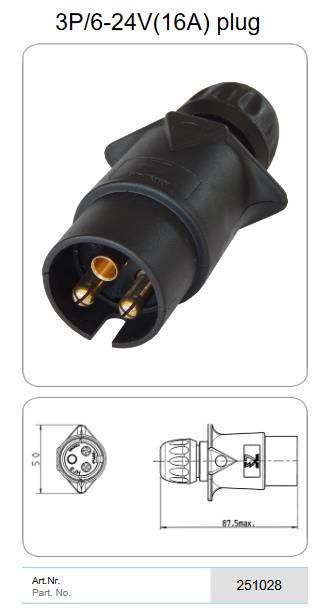 Штекер 3P/6-24V (16A)