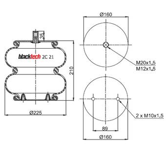 Пневмобаллон FD200-19 P02 M20/M12