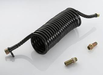 Шланг спиральный черный MAN TGA/TGS/TGX (штуцеры M18x1,5/M16x1,5) 4,0 м