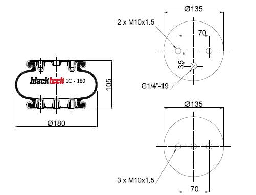 Пневмобаллон FS120-9G 1/4 M10