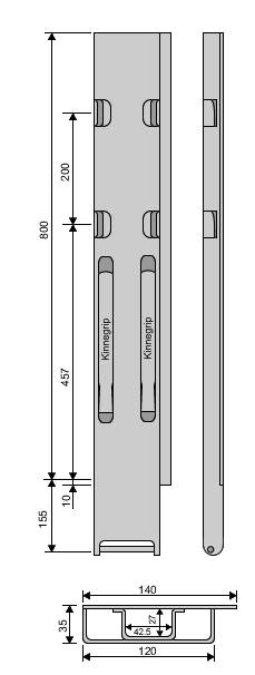 Стойка K20 800 мм зад. прав. BBD (2-й запор)