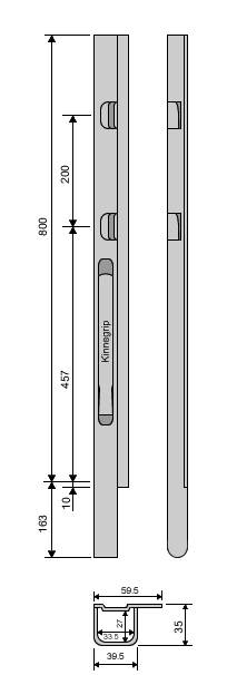Стойка K20 800 мм перед. лев. (2-й запор)