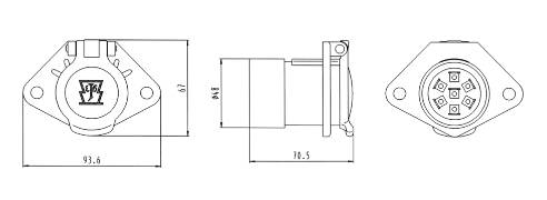 Розетка 7P/24V (ISO 1185 - Type N)