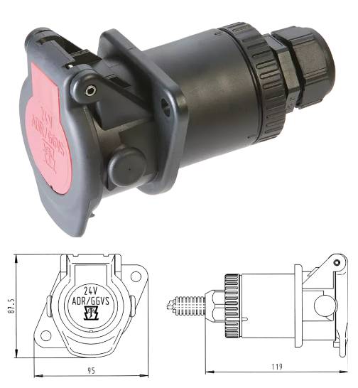 Розетка 15P/24V (ISO 12098 ADR)