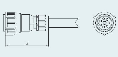 Разъем байонет 8P (DIN 72580) (8-9,5мм)