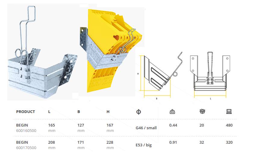 Держатель упора противооткатного 205мм (оцинкованный)