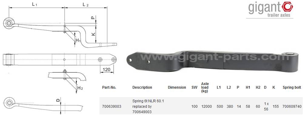 Полурессора GIGANT NLR 60.1