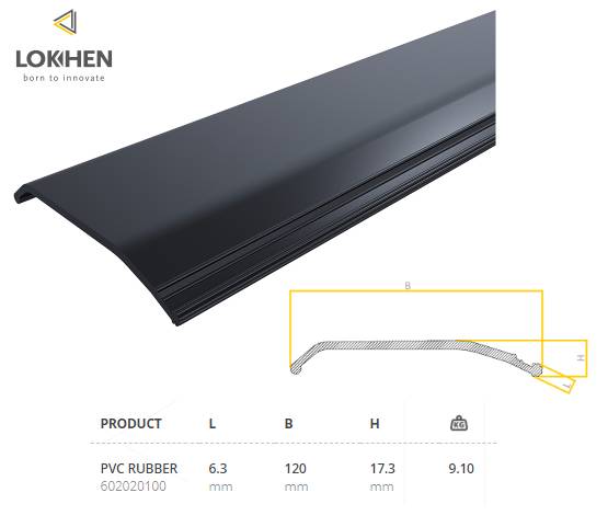 Уплотнительный профиль ПВХ*120x6,3 mm (бухта 14м)