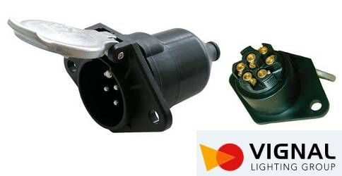 Розетка 7P/24V с крышкой (ISO1185-N) пластик. корпус, под винт