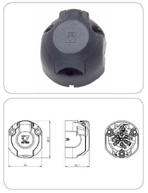 Розетка 7P/12V (ISO 1724 - Type N)
