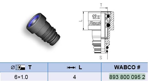 Штекерный соединитель ABC/regular/6x1,0 DIN 74324
