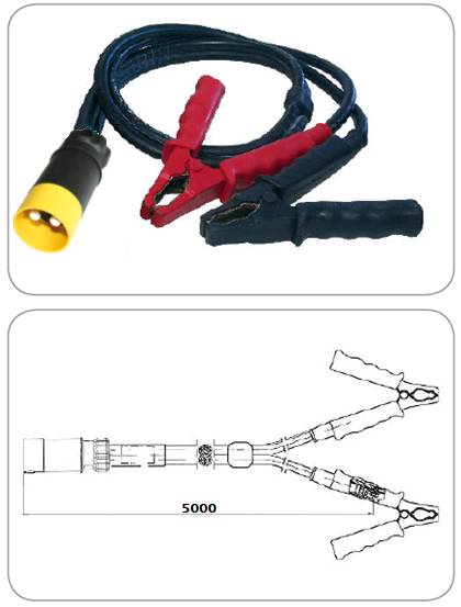 Кабель 2P/24V (VG 96917) 5м. с зажимами