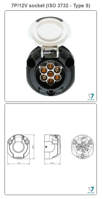 Розетка 7P/24V (ISO 3732 Type S)