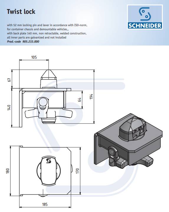 Фиксатор контейнерный CV 02 105 F-KN