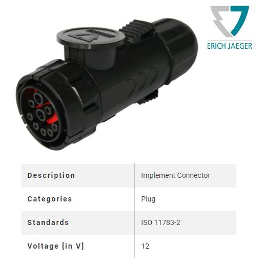Штекер 9P/12V <ISOBUS (IBIC)> (ISO 11783-2)