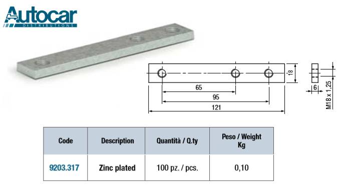 Пластина петли бортовой 120мм
