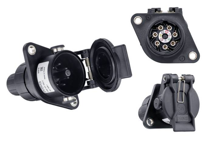 Розетка ABS/EBS 7-pin, 24V, винтовые контакты