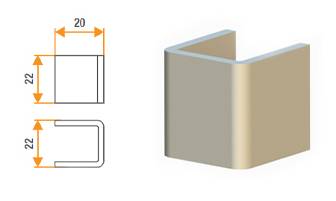 Ушко сталь. 22x22x23 (крепление сваркой)