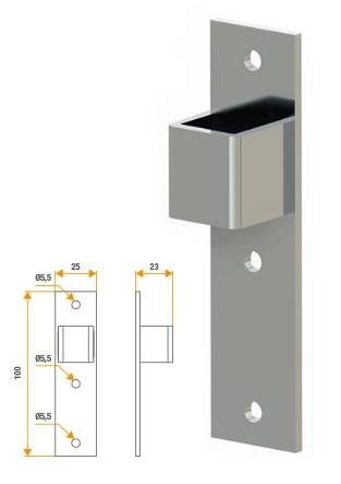 Ушко оцинк. 100x25x23 (крепление на заклёпки)