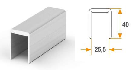 Профиль алюминиевый анодированный 7,5м