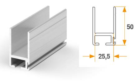 Профиль алюминиевый анодированный 7,5м