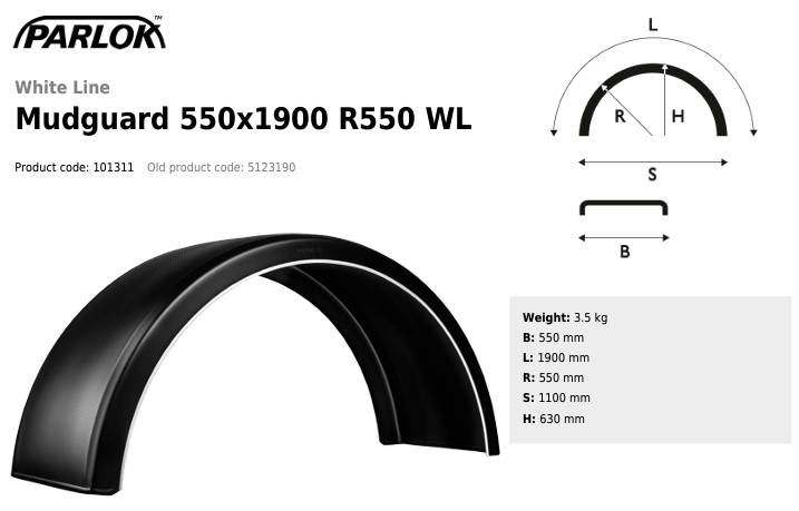 Крыло PARLOK 550x1900 R550 5123190