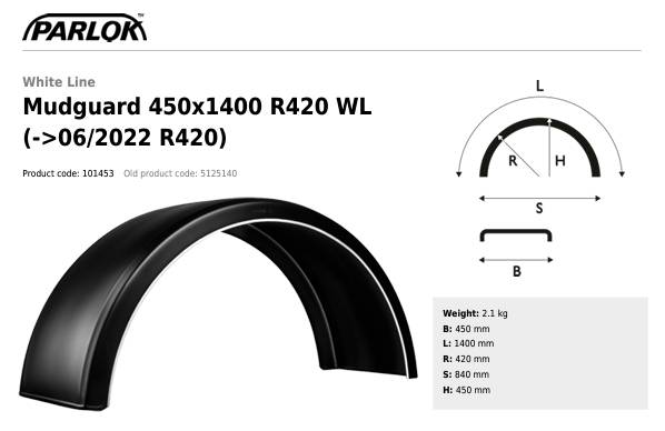 Крыло PARLOK 450x1400 R420 5125140