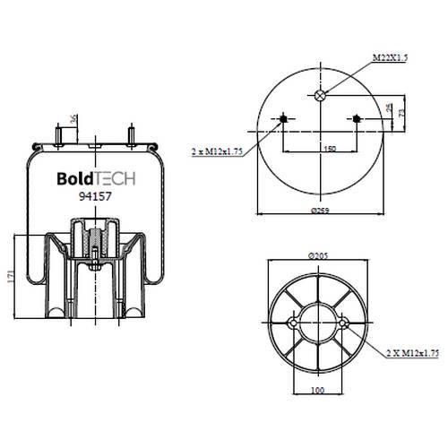 Пневморессора (4157 N P04 ) пластиковый стакан