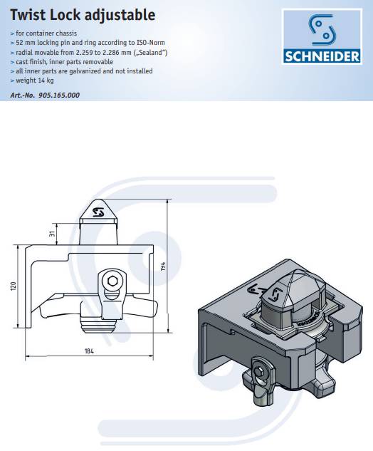 Фиксатор контейнерный FD 02 SK-R (в сборе)