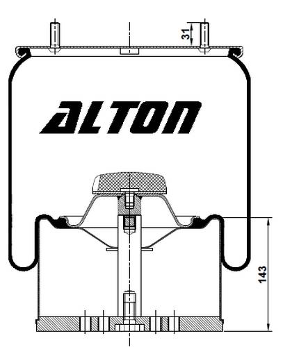 Пневморессора BPW-36K / с-ст М / ALTON A1.04881.MP