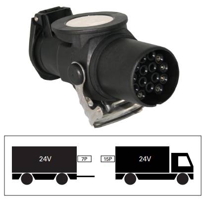 Адаптер 15P/24V (ISO 12098) / 7P/24V (ISO 1185)