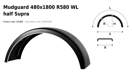 Крыло PARLOK 480x1800 R580 внутр. SUPRA