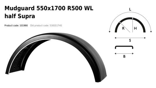 Крыло PARLOK 550x1700 R500 внутр. SUPRA