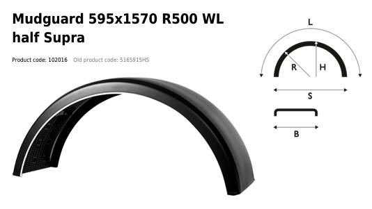 Крыло PARLOK 595x1570 R500 внутр. SUPRA
