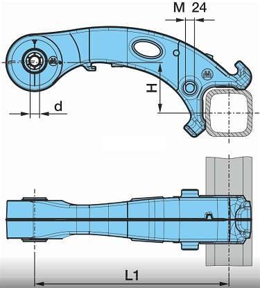 Рычаг подвески (верх) ECO Air COMPACT d=24мм, L1=500мм, H=60мм