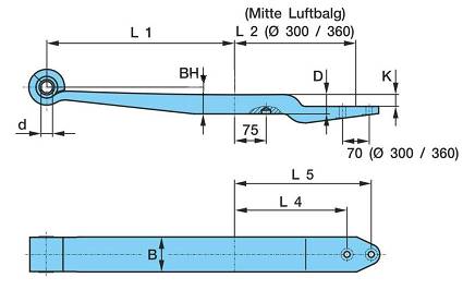 Полурессора BPW однолистовая 500/310/275/345/K30/1x48