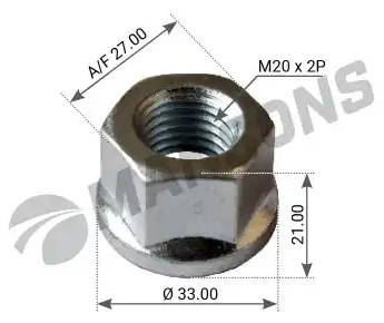 Гайка фланцевая M20x2