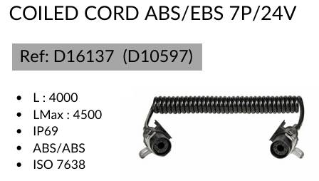 Кабель спиральный EBS 7P/24V