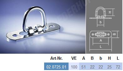 Скоба тента подвижная Н=25мм (FRANZ MIEDERHOFF)