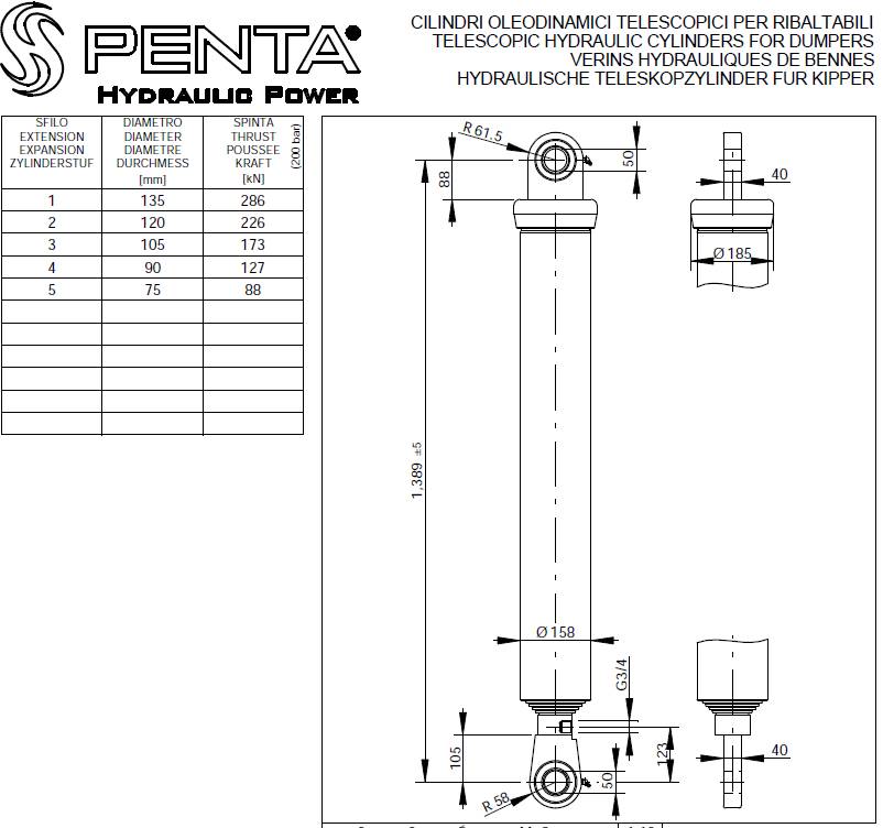 Гидроцилиндр PFS (S) 1105 4472 135 5 CRN1