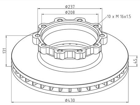 Диск тормозной Scania 4 Series, P/G/R/T Series, Bus 4-Series, F-/K-/N-Series