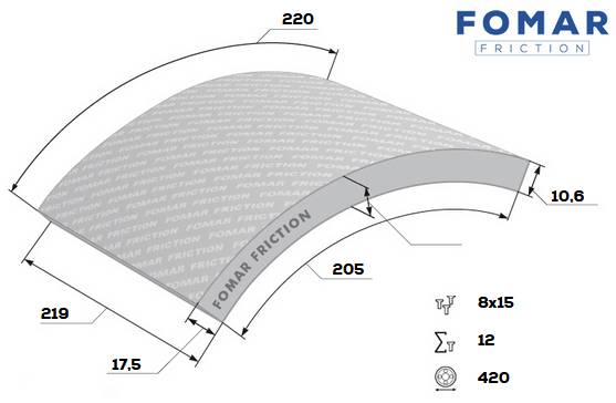 Накладки тормозные 19591 18,00 STD