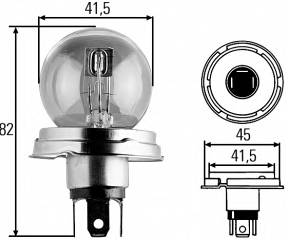 Лампа фары R2 24V 55/50W ASY