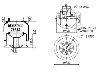 Пневморессора W01 358 9782 (со стаканом) (Freightliner)
