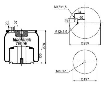 Пневморессора 4884N1P06 (металл. стакан) MAN TGA