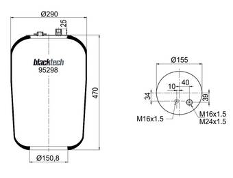 Пневморессора 4187NP22