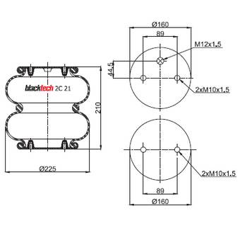 Пневморессора SP 2B 12R-A-4