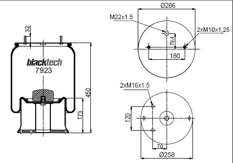 Пневморессора Viberti/ Gart D277 / 2F 277.2.500