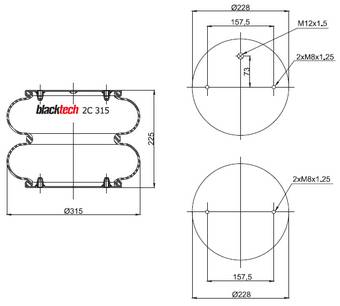 Пневмобаллон FD 330-22 M12x1,5 M8